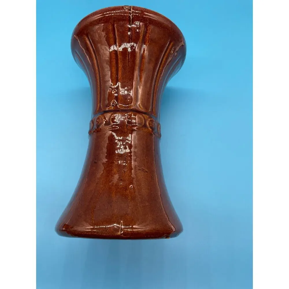 RARE Antique American Art Deco Hourglass Stoneware USA‎ Pottery Vase Retro MC